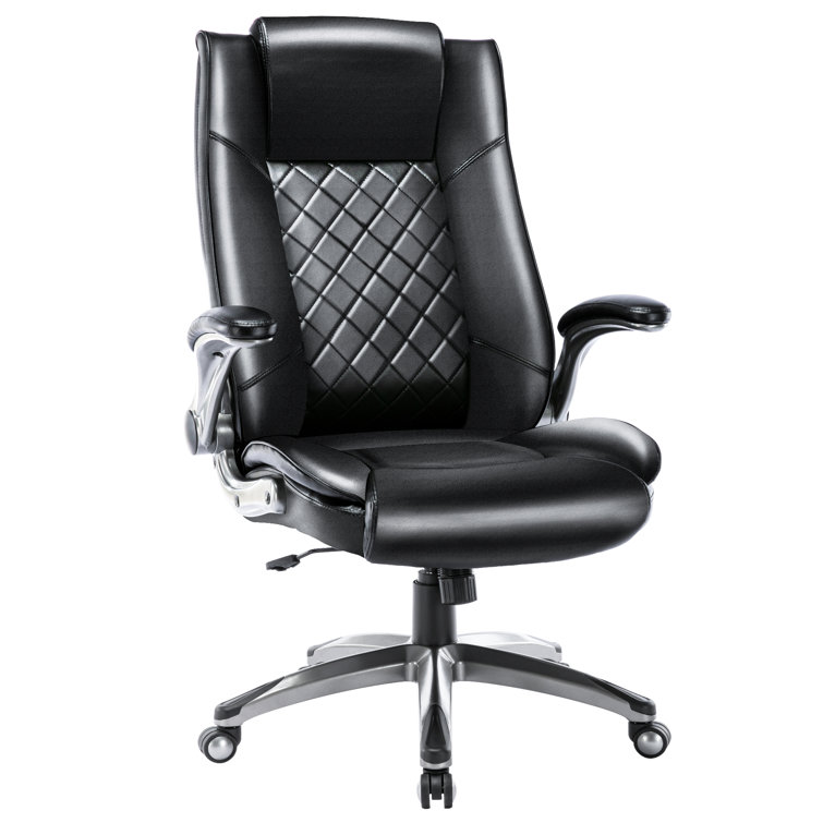 Office chair with on sale flip up arms